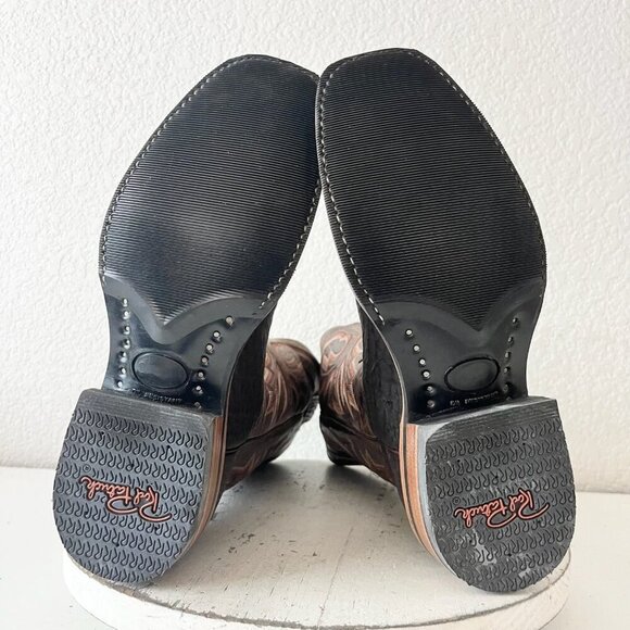 NEW Rod Patrick Mens Cowboy Boots 6.5 B Brown Shark Leather Western Square Toe - Picture 8 of 12